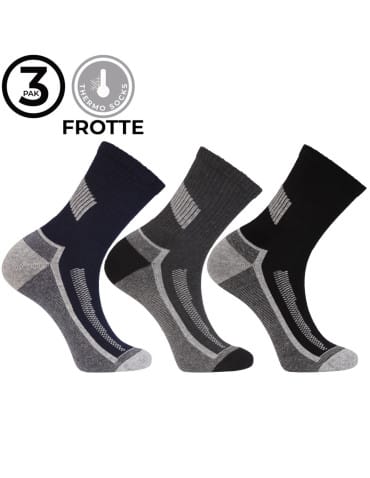 Skarpetki długie - Skarpety męskie długie ciepłe Frotte szeroki ściągacz WIELOKOLOROWY - produkt 6