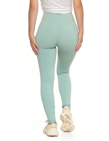 Legginsy damskie - Legginsy damskie sportowe funkcyjne z wysokim stanem Miętowy - produkt 5
