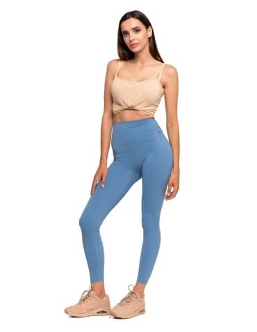 Legginsy damskie sportowe funkcyjne z wysokim stanem - JEANS