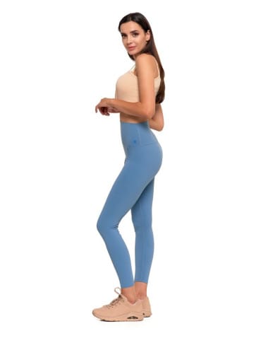 Legginsy damskie - Legginsy damskie sportowe funkcyjne z wysokim stanem JEANS - produkt 7
