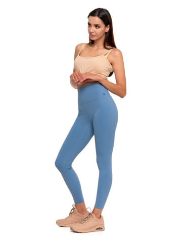 Legginsy damskie - Legginsy damskie sportowe funkcyjne z wysokim stanem JEANS - produkt 8