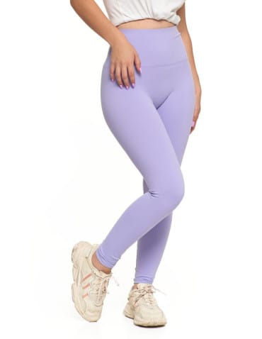Legginsy damskie - Legginsy damskie sportowe funkcyjne z wysokim stanem FIOLETOWY - produkt 4
