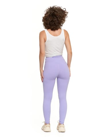 Legginsy damskie - Legginsy damskie sportowe funkcyjne z wysokim stanem FIOLETOWY - produkt 2