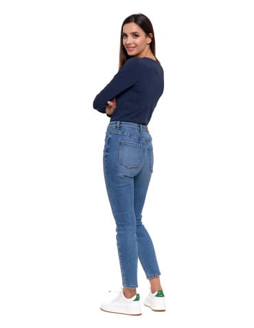 Spodnie damskie - Spodnie jeansy damskie skinny z wysokim stanem JEANS - produkt 8