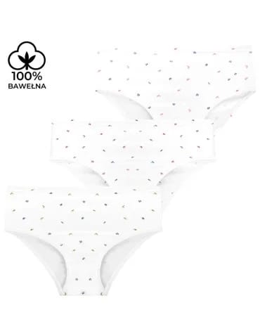 Majtki figi damskie bawełniane 100% w kwiatki 6-pak  - produkt 2