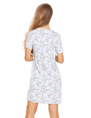 Koszule nocne - Koszula nocna damska wiskozowa w kwiatowy wzór Plus Size WZÓR 1 - produkt 3