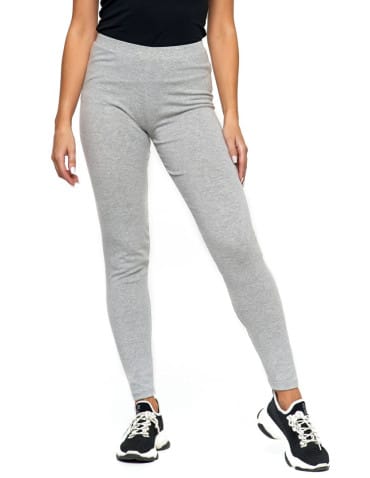 Legginsy damskie - Klasyczne legginsy ocieplane damskie JASNY SZARY - produkt 11