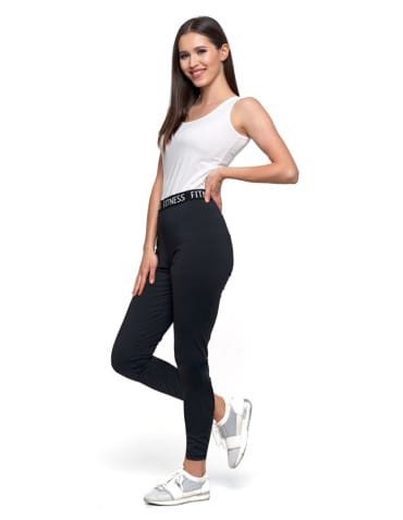 Legginsy damskie - Czarne legginsy damskie sportowe CZARNY - produkt 1