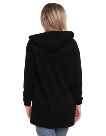 Bluzy damskie - Bluza damska długa z głębokimi kieszeniami CZARNY - produkt 4
