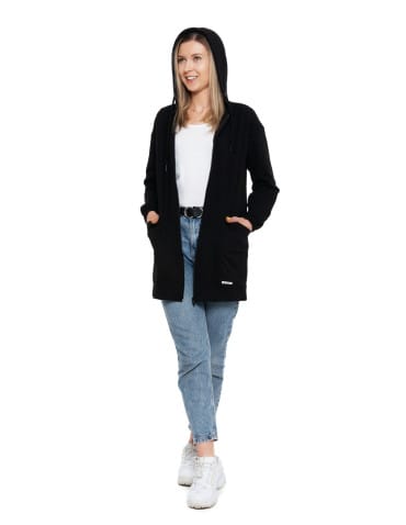 Bluzy damskie - Bluza damska długa z głębokimi kieszeniami CZARNY - produkt 6