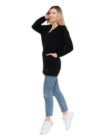 Bluzy damskie - Bluza damska długa z głębokimi kieszeniami CZARNY - produkt 9