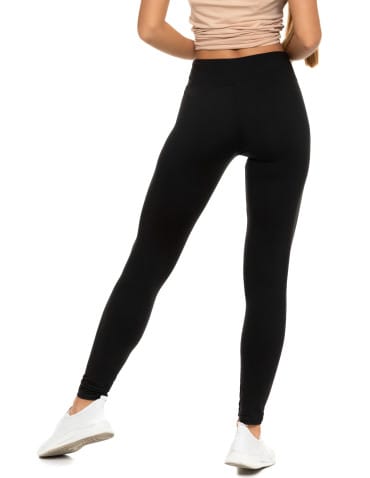 Legginsy damskie - Klasyczne czarne legginsy damskie wysoki stan peach touch CZARNY - produkt 5