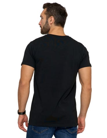 Koszulki i Tank Topy - Koszulka męska bawełna Premium T-shirt dekolt w serek CZARNY - produkt 2