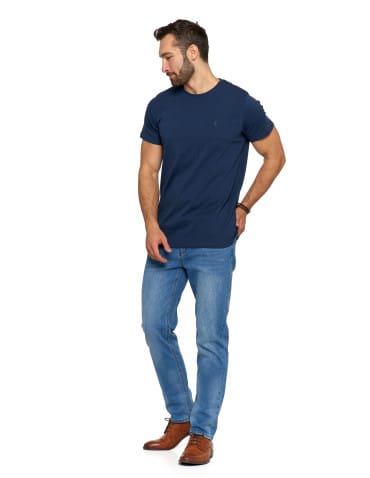 Koszulki i Tank Topy - Koszulka męska t-shirt z bawełny czesanej PREMIUM LINE GRANATOWY - produkt 7
