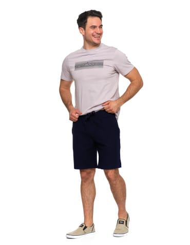 Szorty męskie - Eleganckie krótkie spodenki męskie bawełniane szorty GRANATOWY - produkt 2