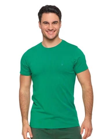 Koszulki i Tank Topy - Koszulka męska T-shirt bawełniana Premium okrągły dekolt ZIELONY - produkt 1