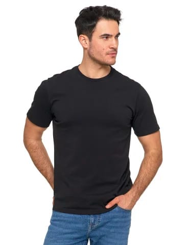 Koszulki i Tank Topy - Koszulka męska bawełniana krótki rękaw T-shirt Plus Size CZARNY - produkt 1