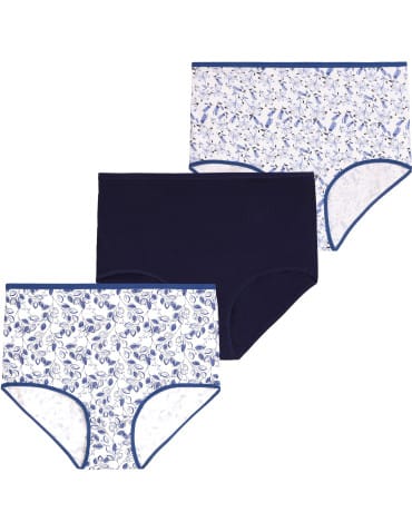 Majtki figi - Figi damskie majtki maxi bikini plus size 3-pak WIELOKOLOROWY - produkt 1