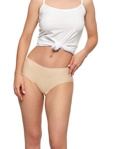 Majtki figi - Majtki damskie figi bikini laserowo cięte BEŻOWY - produkt 2