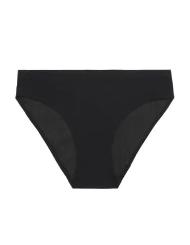 Majtki figi - Majtki laserowo cięte bezszwowe figi mini bikini CZARNY - produkt 1