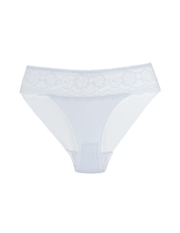 Majtki figi - Damskie figi bikini laserowo cięte z koronką BIAŁY - produkt 1