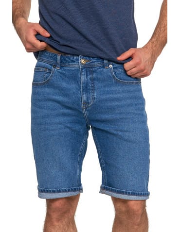 Szorty męskie - Krótkie spodenki męskie jeansowe granatowe JEANS - produkt 1