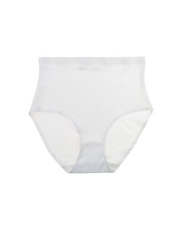 Majtki figi - Majtki bezszwowe z wysokim stanem laserowo cięte plus size BIAŁY - produkt 3