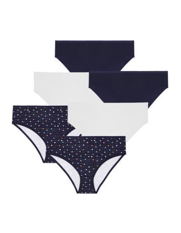 Majtki damskie figi bikini bawełniane gładkie 6-pak - WIELOKOLOROWY