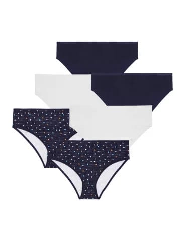 Majtki figi - Majtki damskie figi bikini bawełniane gładkie 6-pak WIELOKOLOROWY - produkt 1