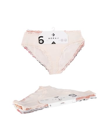 Majtki figi - Majtki damskie figi bikini bawełniane z koronką 6-pak WIELOKOLOROWY - produkt 9