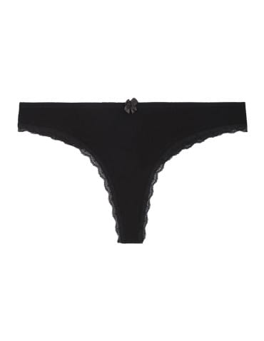 Majtki stringi - Majtki stringi damskie bawełniane prążkowane z koronką 3-pak WIELOKOLOROWY - produkt 5