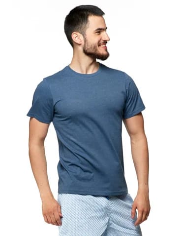 Koszulki i Tank Topy - Koszulka męska bawełniana T-shirt CIEMNY NIEBIESKI - produkt 1