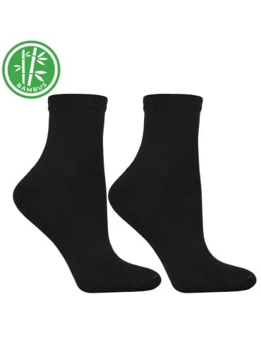 Krótkie skarpetki bambusowe damskie 3-pak - CZARNY - produkt 2