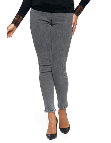 Spodnie damskie - Spodnie jeansy damskie typu skinny elastyczne CIEMNY NIEBIESKI - produkt 5