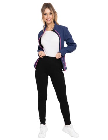 Legginsy damskie - Ocieplane legginsy damskie z wysokim stanem czarne CZARNY - produkt 6