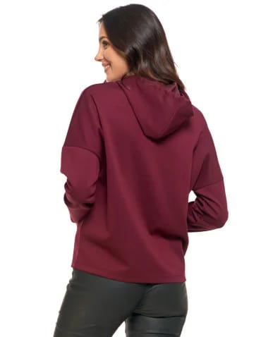 Luźna damska bluza z kapturem ze złotym zdobieniem  - produkt 2