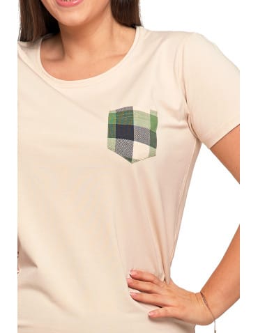 Krótki rękaw - Damska piżama Plus Size z długimi spodniami w kratkę ZIELONY - produkt 4