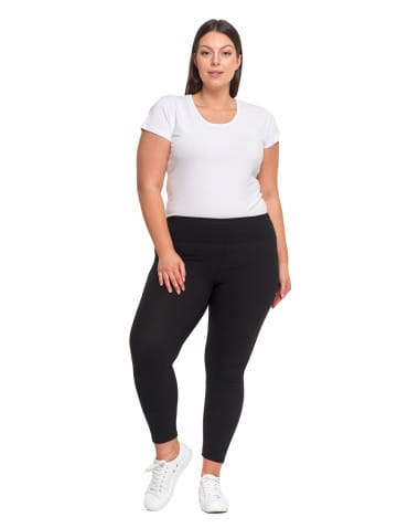 Legginsy damskie - Legginsy damskie w prążek z wysokim stanem CZARNY - produkt 5
