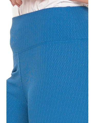 Legginsy damskie - Legginsy damskie w prążek z wysokim stanem NIEBIESKI - produkt 6