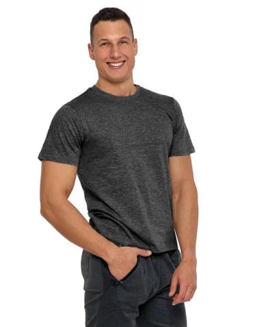 Koszulki i Tank Topy - Koszulka męska bawełniana T-shirt CIEMNY SZARY - produkt 1