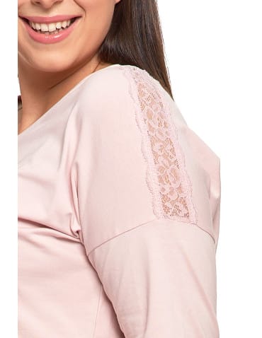 Długi rękaw - Damska piżama Plus Size długa z koronkowymi detalami GRAFIT - produkt 3