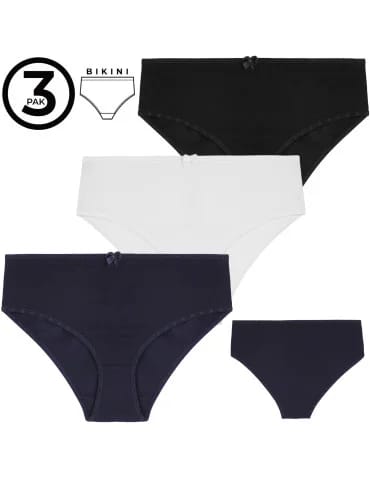 Majtki figi bikini damskie bawełniane klasyczne 3-pak