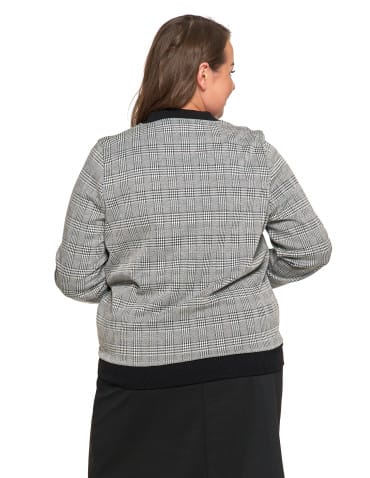 Bluzy damskie - Bluza damska bomberka na zamek wzór w kratkę z kieszeniami WZÓR 1 - produkt 10