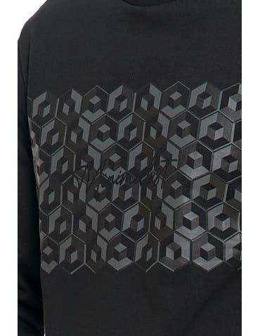 Bluzy męskie - Męska bluza bawełniana z nadrukiem bez kaptura CZARNY - produkt 4