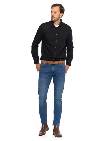 Koszulki i Tank Topy - Klasyczna męska koszula jeansowa CZARNY - produkt 3