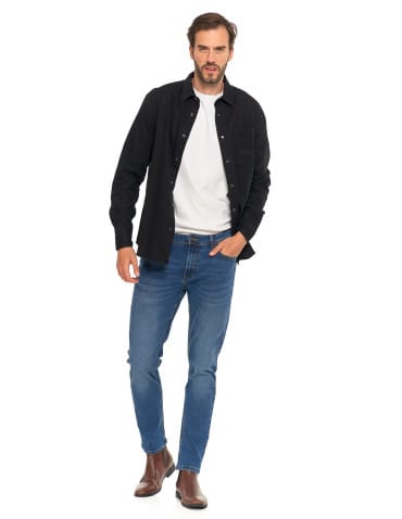 Koszulki i Tank Topy - Klasyczna męska koszula jeansowa CZARNY - produkt 10