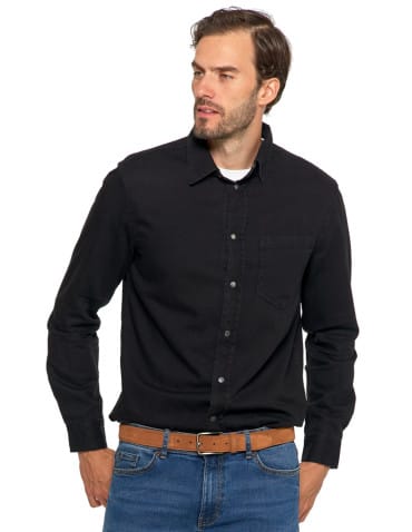 Koszulki i Tank Topy - Klasyczna męska koszula jeansowa CZARNY - produkt 1