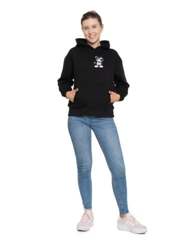 Bluzy damskie - Ocieplana bluza damska Mickey z kapturem CZARNY - produkt 3