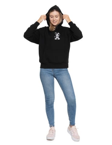 Bluzy damskie - Ocieplana bluza damska Mickey z kapturem CZARNY - produkt 4