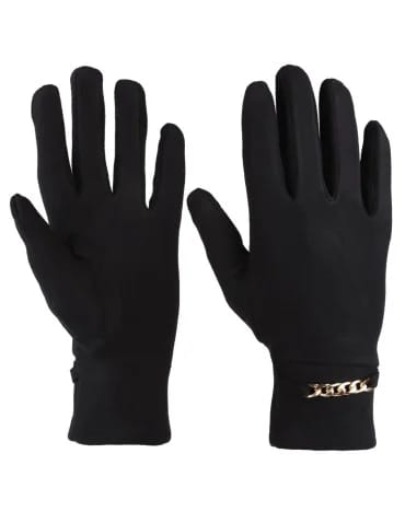Rękawiczki damskie - Eleganckie czarne rękawiczki damskie CZARNY - produkt 1
